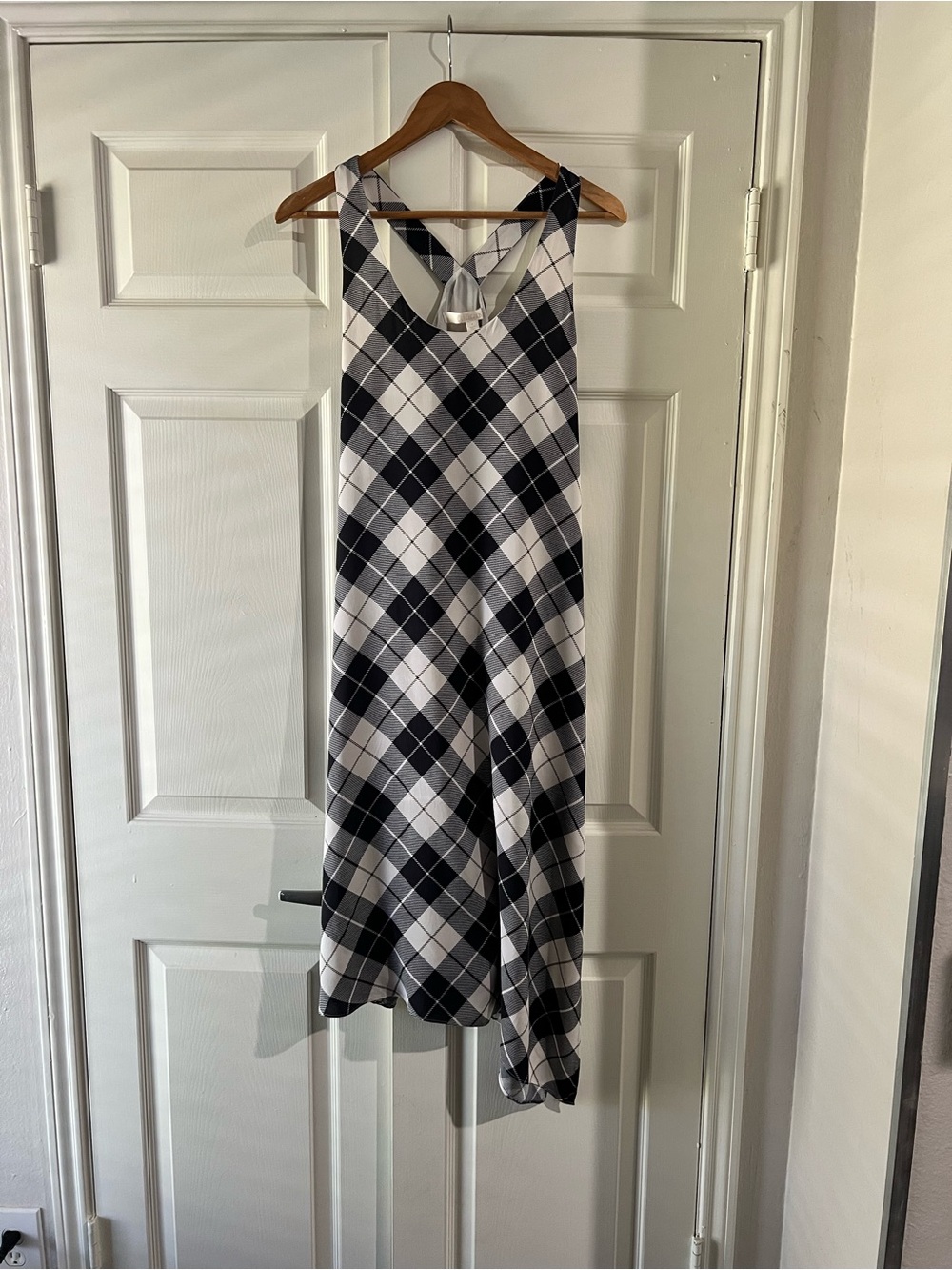 Nordstrom Collection Blue and White Plaid Slip Dress